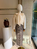 Falda Midi Leopardo con Lentejuelas