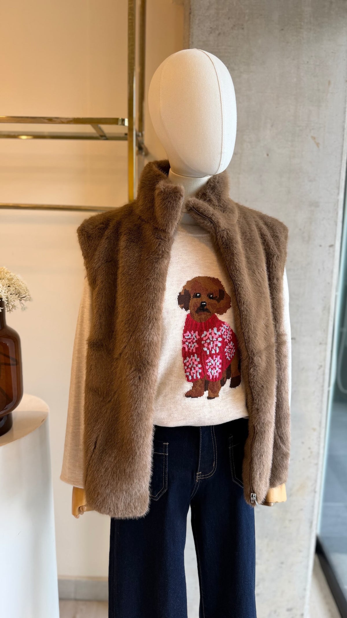 Suéter Beige Perrito Poodle